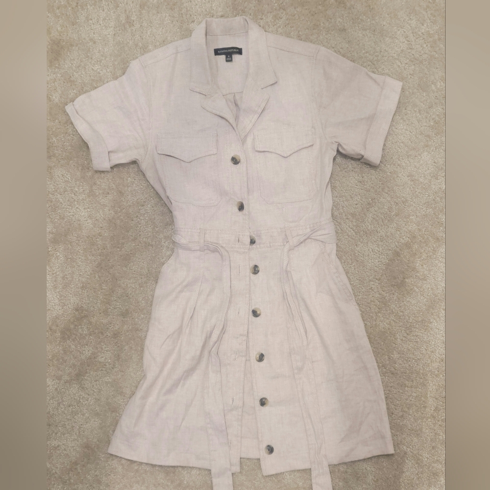 Banana Republic Cream Button-Front Mini Dress